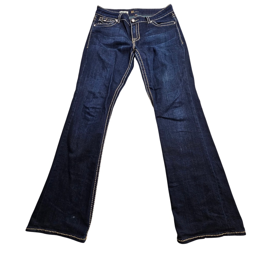 KUT from the Kloth Natalie Jeans Womens 10 Blue High Rise Bootcut Rhinestone